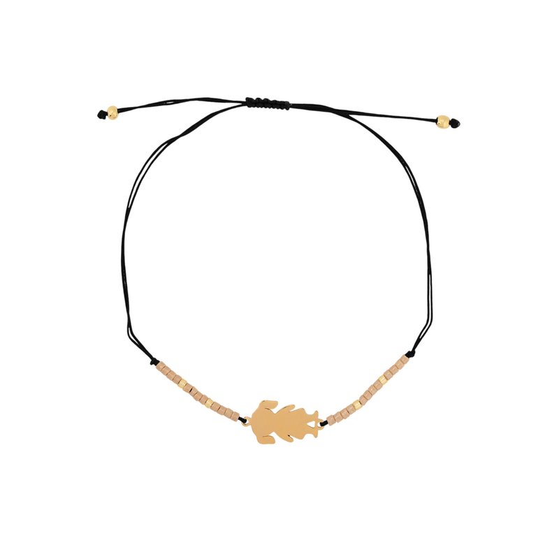 Conjunto de três pulseiras em aço beige