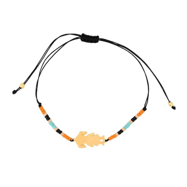 Conjunto de três pulseiras em aço laranja
