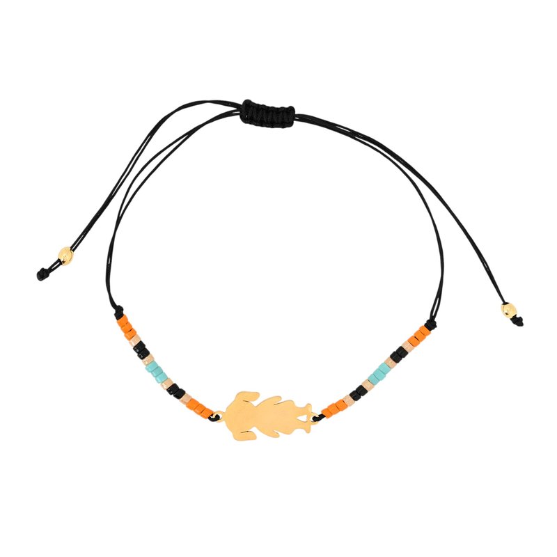 Conjunto de três pulseiras em aço laranja