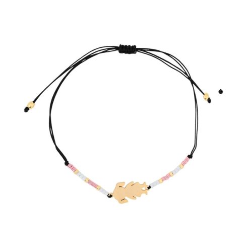 Conjunto de três pulseiras em aço rosa