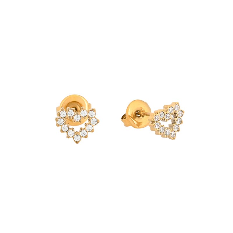 Brincos Delicate zircônias e coração