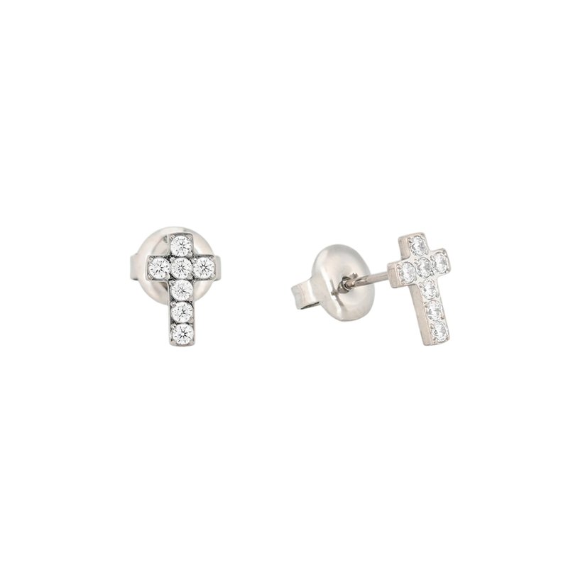 Brincos Delicate cruz e zircônias