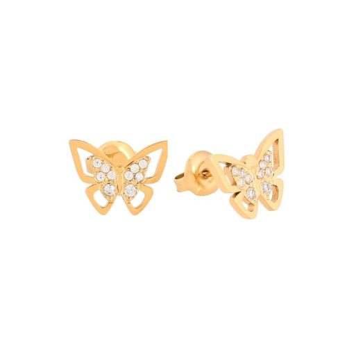 Elegância com Brincos Borboleta em Aço