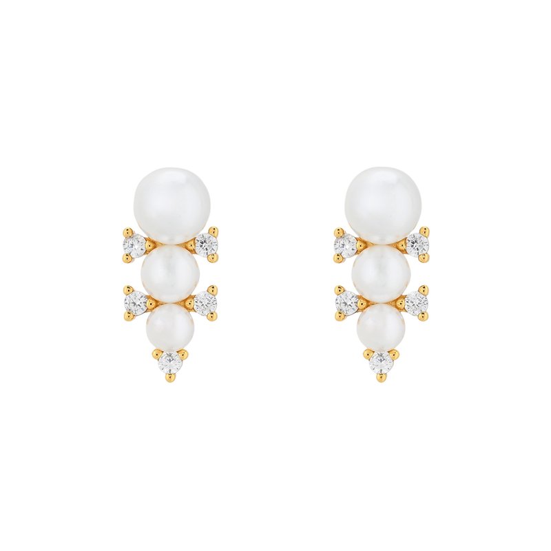 Brincos Belove trio de pérolas