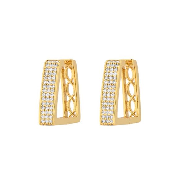 Argolas BeLove quadradas com brilhantes