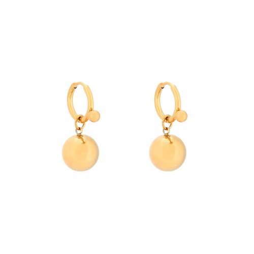 Brincos em aço pingente esfera