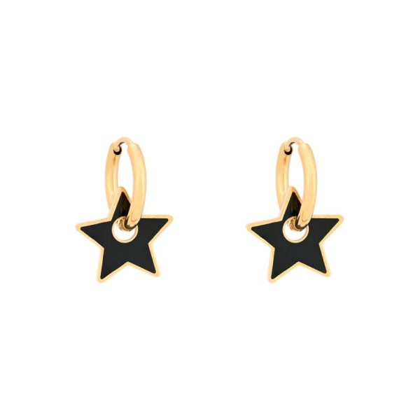 Argolas em aço estrela preto
