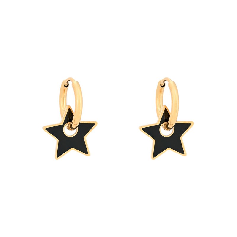 Argolas em aço estrela preto