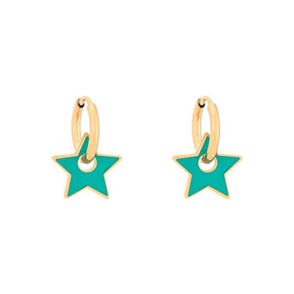 Argolas em aço estrela verde