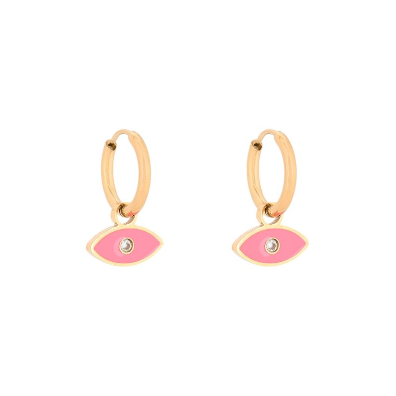 Argolas em aço olho rosa