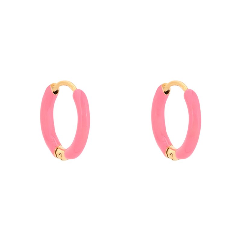 Argolas em aço finas rosa
