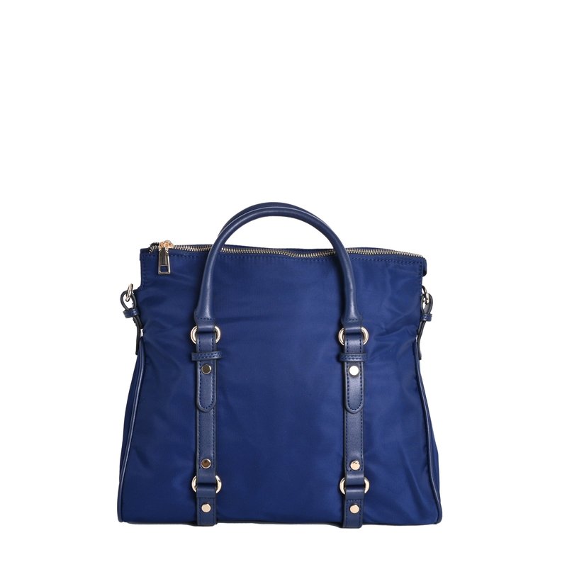 Mala em nylon com detalhes dourados