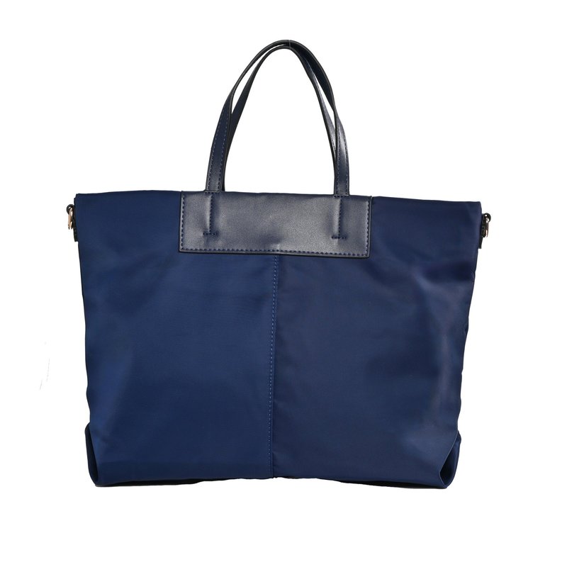Bolsa em nylon com detalhes de pegas em sintético