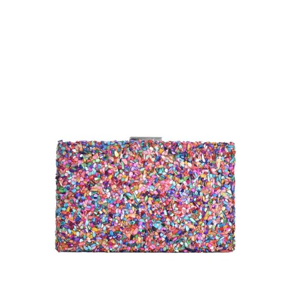 Bolsa de festa com pedras formato retangular