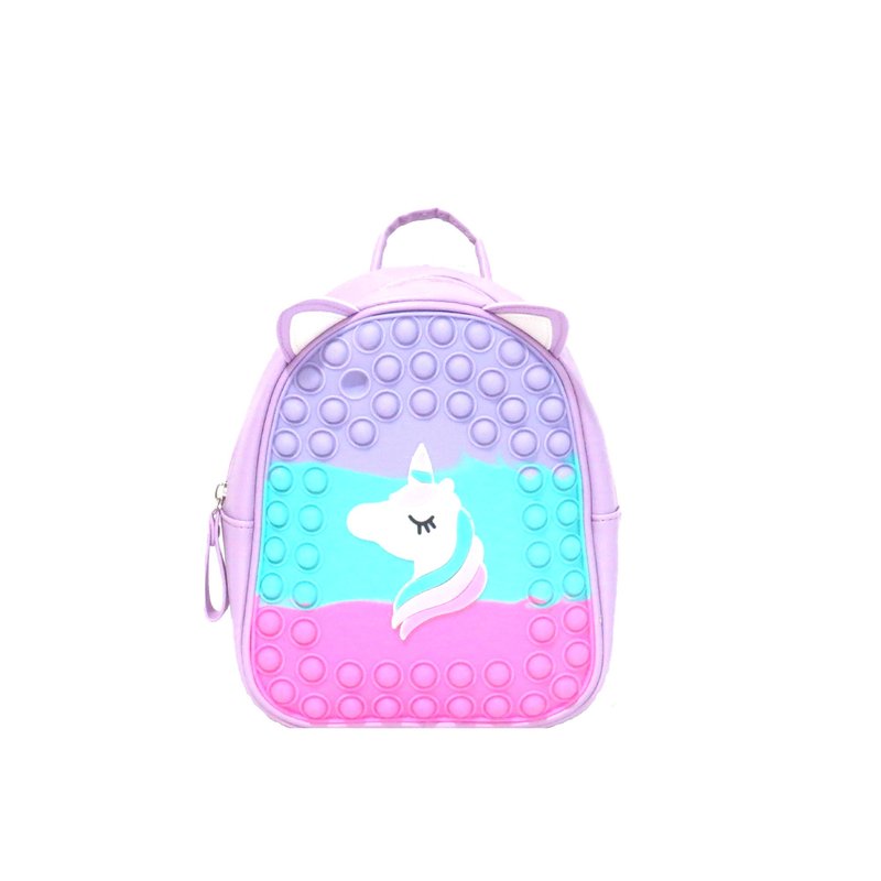 Mochila criança pop it com unicórnio