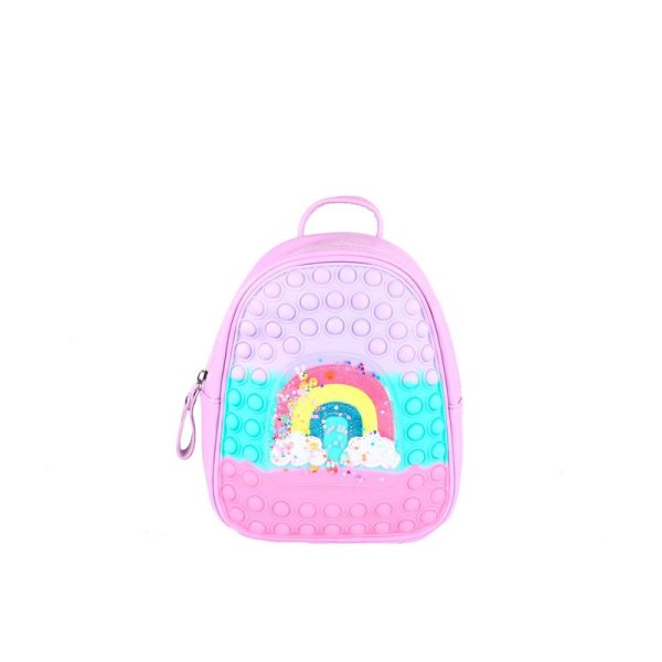 Mochila para criança pop it arco-íris