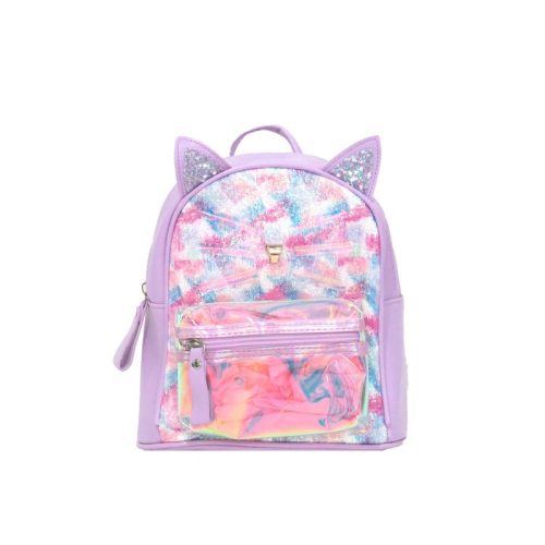 Mochila de criança com brilhantes e bolso exterior