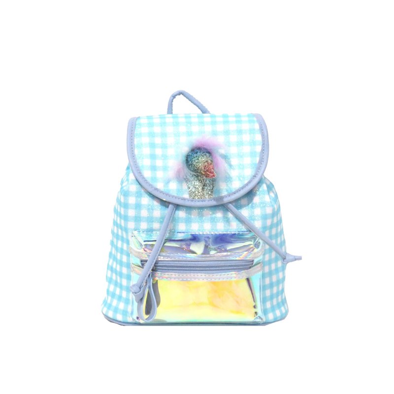 Mochila de criança com quadradinhos