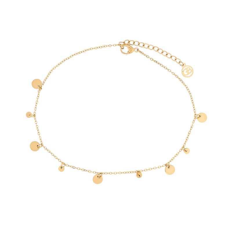 Pulseira de pé aço com pendentes redondos
