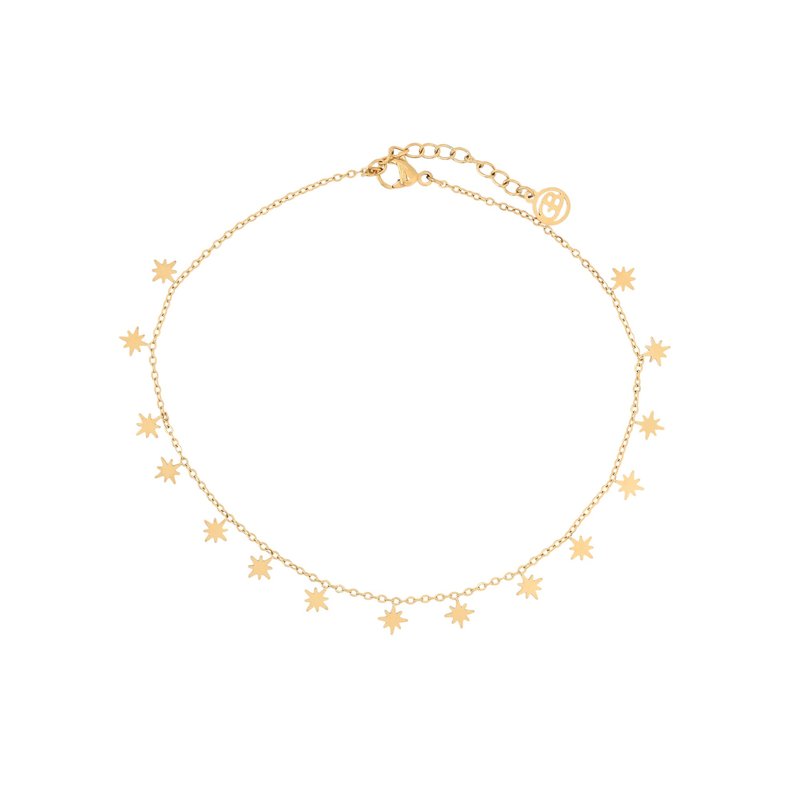 Pulseira de pé aço pendentes estrelas