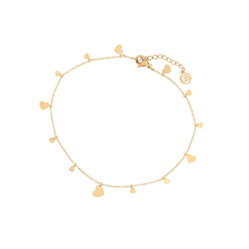 Pulseira de pé aço pendentes corações
