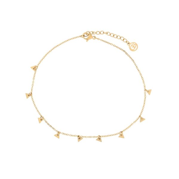 Pulseira de pé aço com pendentes triangulares