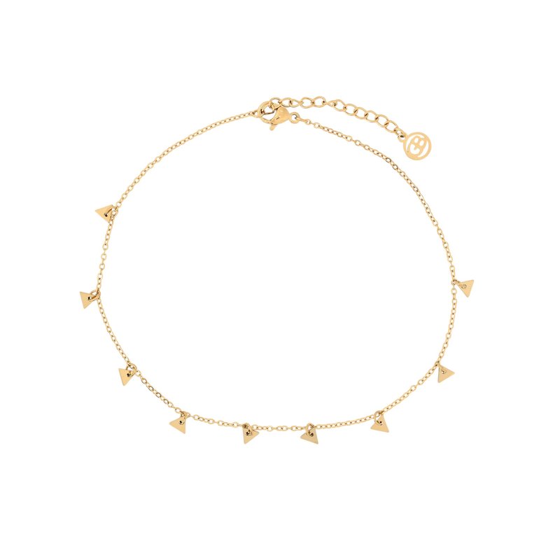 Pulseira de pé aço com pendentes triangulares