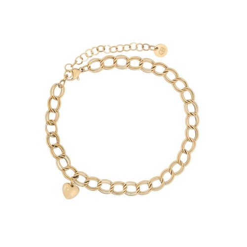 Pulseira de pé aço pendente de coração