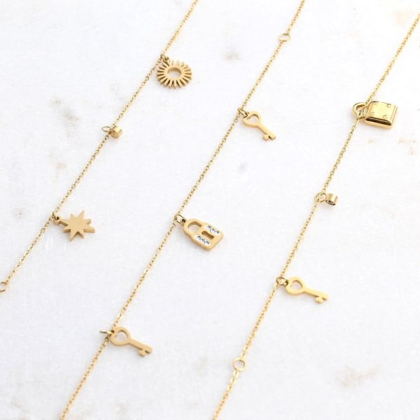 Pulseiras de pé aço cadeados