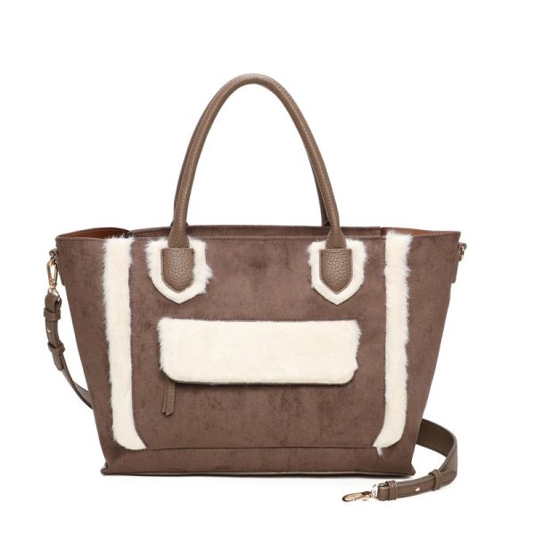 Mala Shopper em tecido camurça