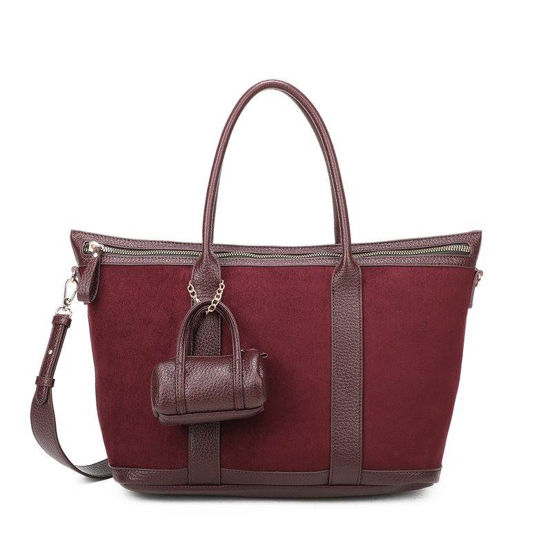 Mala Shopper em tecido camurça
