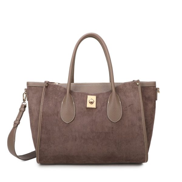 Mala Shopper em tecido camurça