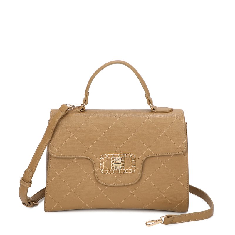 Mala tiracolo com detalhe dourado