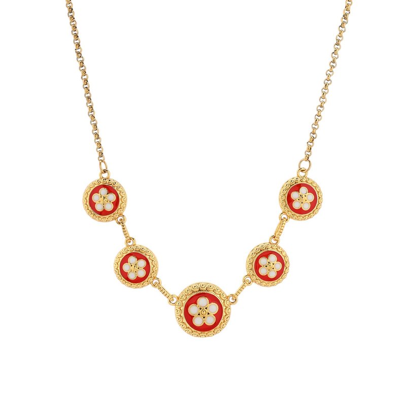 Colar banho ouro 5 flores tradicionais