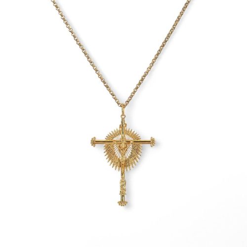 Colar crucifixo filigrana semi jóia