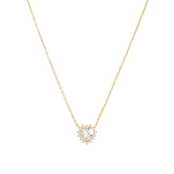 Colar Delicate coração e zircônias