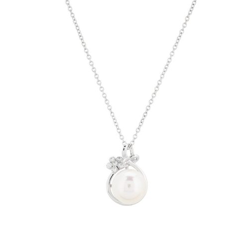 Colar Luxury com pérola e flor