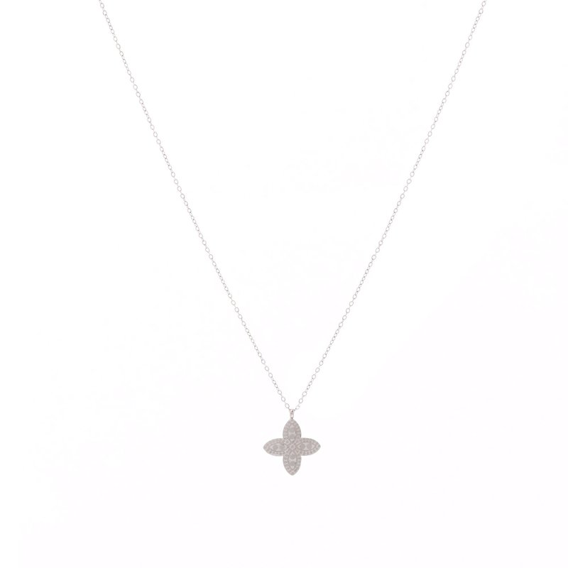 Colar aço com flor