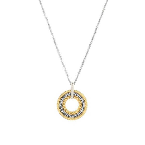Colar em aço bicolor com zircônias