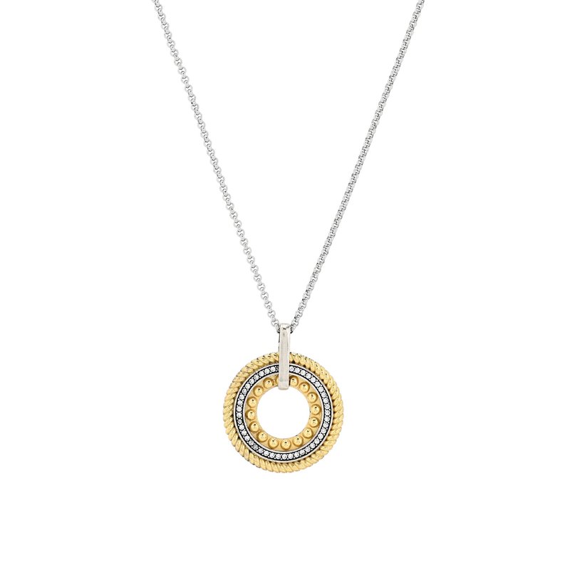 Colar em aço bicolor com zircônias