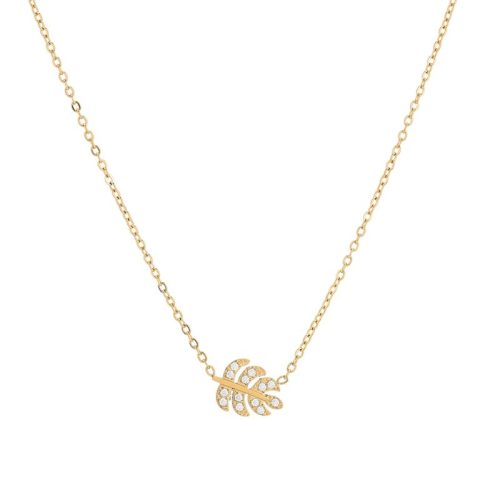 Colar Delicate folha e zircônias