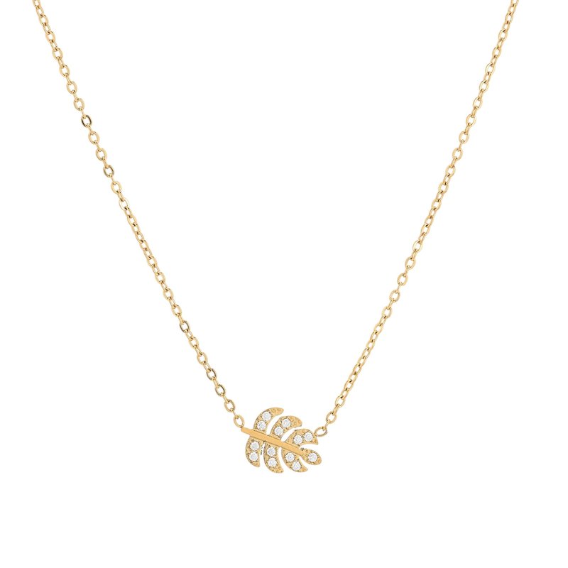 Colar Delicate folha e zircônias