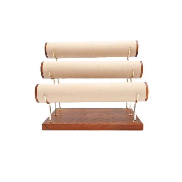 Expositor grosso triplo para pulseiras e relógios beige