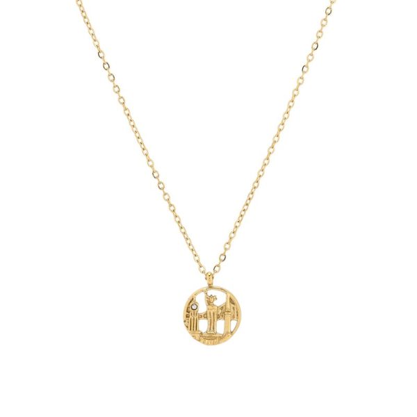 Colar de Aço New York Dourado