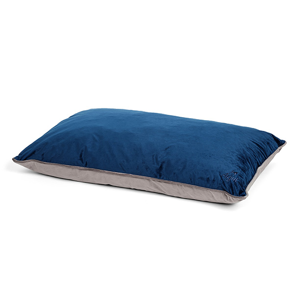 Agui Velvet Cushion - 75X50Cm - Steel Grey/Midnight Blue - 75 X 50 Cm