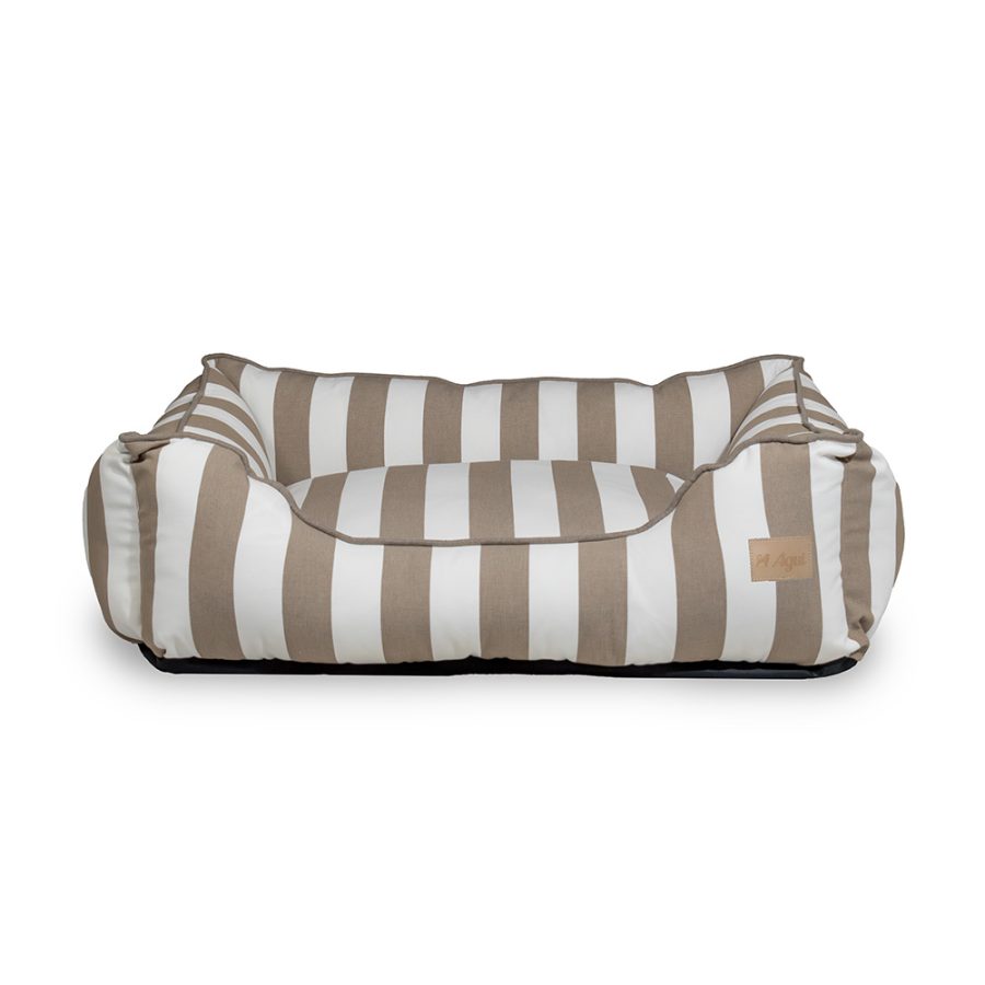 Agui Stripes Bed - 80X65X28 Cm - Greige - 80 X 65 X 28 Cm