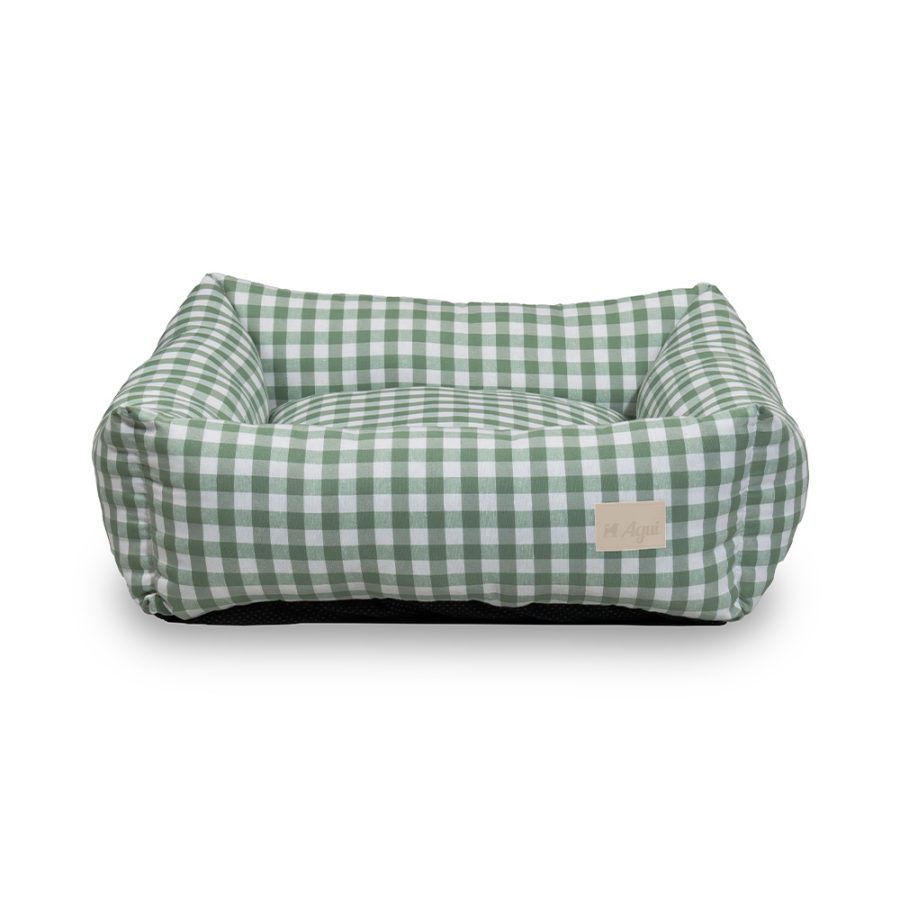 Agui Vichy Bed - 55X55 Cm - Willow Green - 55 X 55 Cm