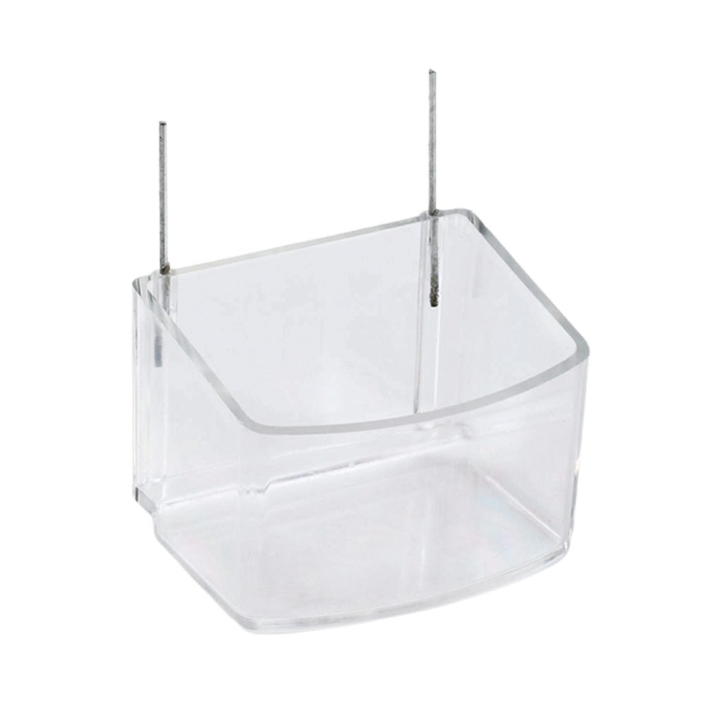 Comedouro P/ Papagaio C/ Ganchos - Transp. 9,5X7,5X6,5 Cm (Pack 6Un)