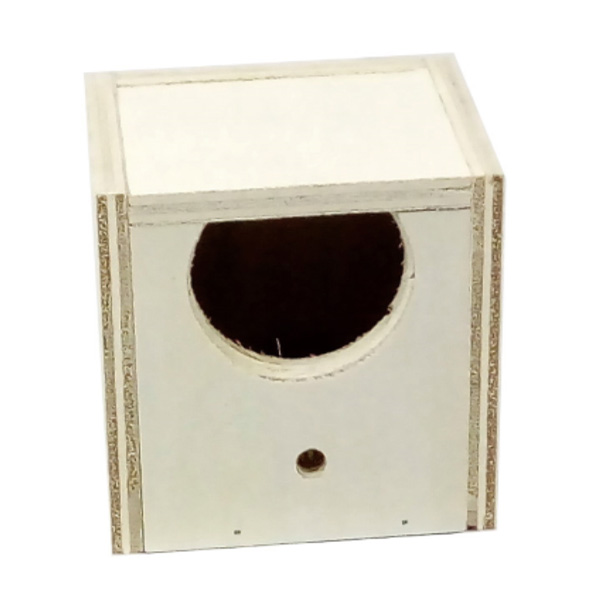 Ninho De Exoticos Em Madeira - 12X10X12Cm