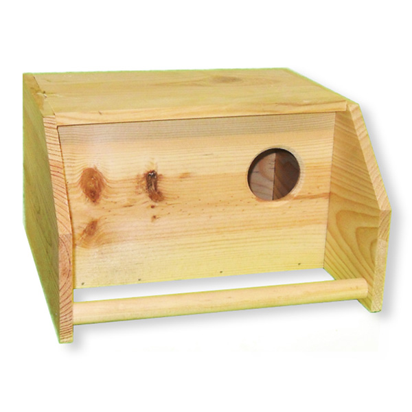 Ninho De Agapornis Interior Em Madeira - 25X23X16C